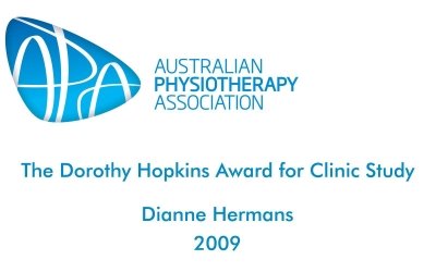 Physiotherapist, Dianne Hermans receives Dorothy Hopkins Award research grant.