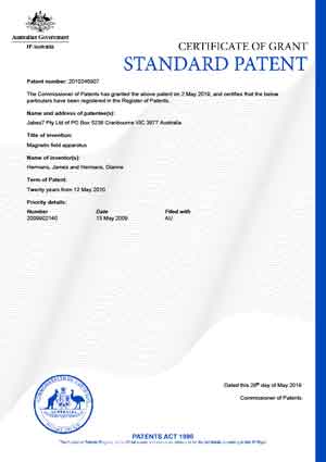 Standard Patent Magnetic Therapy Apparatus - Q Magnets